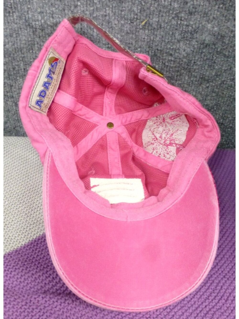 Adams Pink Cool-Crown Cotton Embroidered Baseball Cap With Palm Tree Design - Picture 10 of 12